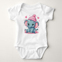 Niedlicher Elephant Baby Bodysuit