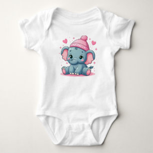 Niedlicher Elephant Baby Bodysuit Strampler