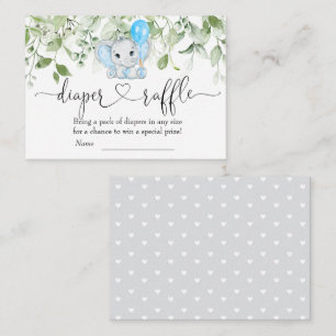 Niedlicher Elephant Baby Shower Boy Diaper Raffles Begleitkarte