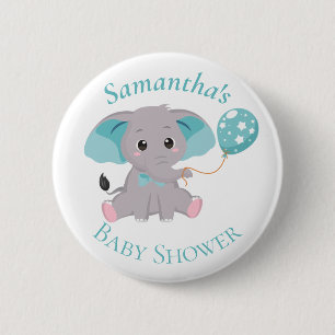 Niedlicher Elephant Balloons Blue Baby Shooting Bu Button