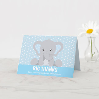 Niedlicher Elephant Big Danke Blue Dankcard Karte