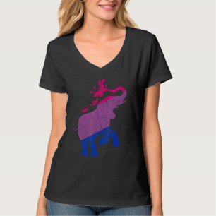 Niedlicher Elephant Bisexuality Flag Equality LGBb T-Shirt