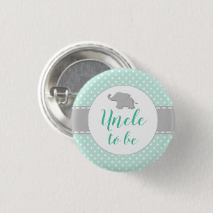 Niedlicher Elephant Mint Green Baby Shower Onkel Button