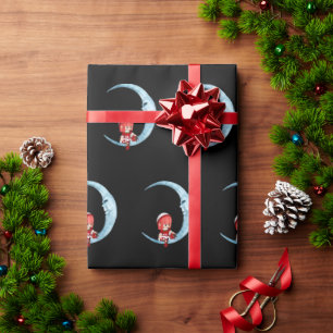 Niedlicher Elf auf dem Mond Geschenkpapier
