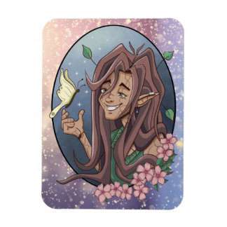 Niedlicher Elf und blasser Schmetterling Magnet