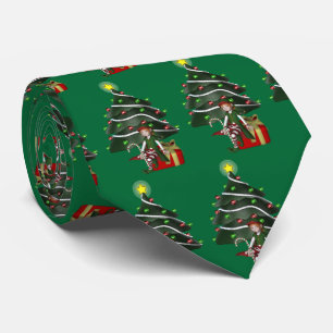 Niedlicher Elf-Weihnachtsbaum-Feiertag Krawatte