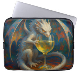 Niedlicher Elfenbein-Drache & Weiße Wein-Fantasie- Laptopschutzhülle