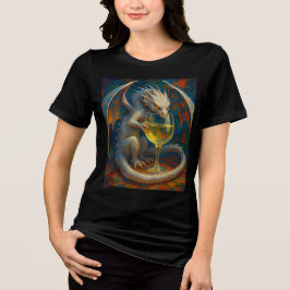 Niedlicher Elfenbein-Drache & Weiße Wein-Fantasie- Tri-Blend Shirt