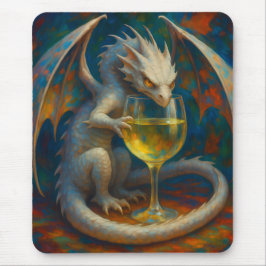 Niedlicher Elfenbeindrachen & Weißweinfantasie-Kun Mousepad