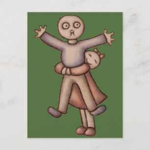 Niedlicher Emo-Cartoon der Postkarte des Girl Hugg