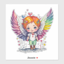 Niedlicher Engel Vinyl Sticker, kundenspezifisch g