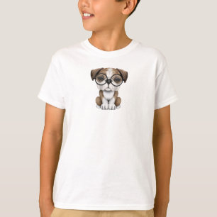Niedlicher englischer Bulldoggen-Welpen-tragende T-Shirt