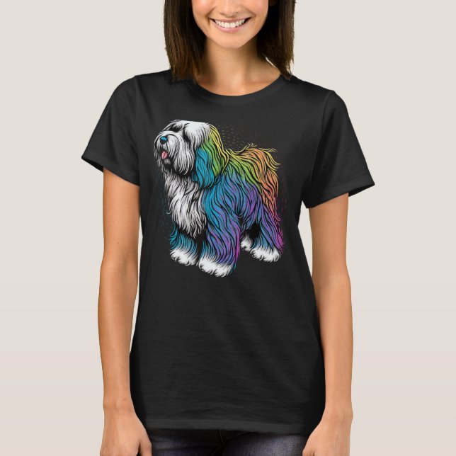 Niedlicher englischer Schafhund auf Bobtail Lover T-Shirt (Vorderseite)