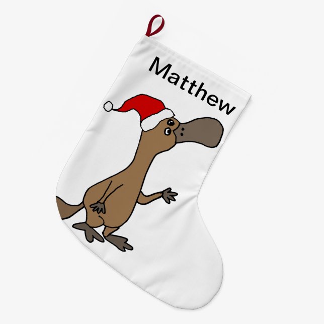 Niedlicher Ente-berechneter platypus Großer Weihnachtsstrumpf (Vorderansicht (hängend))