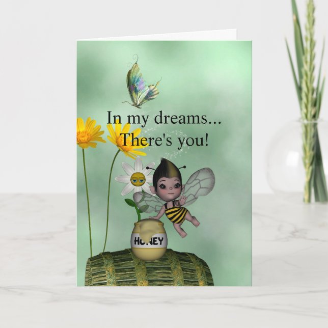 Niedlicher entzückender Baby-Hummel-Bienen-Honig Karte (Vorderseite)