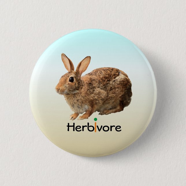 Niedlicher entzückender Herbivore-veganes wildes Button (Vorderseite)