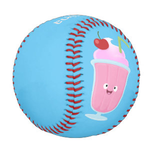Niedlicher Erdbeereis Sundae Cartoon Baseball