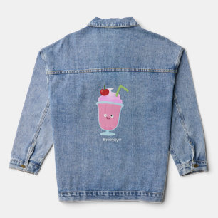 Niedlicher Erdbeereis Sundae Cartoon Jeansjacke