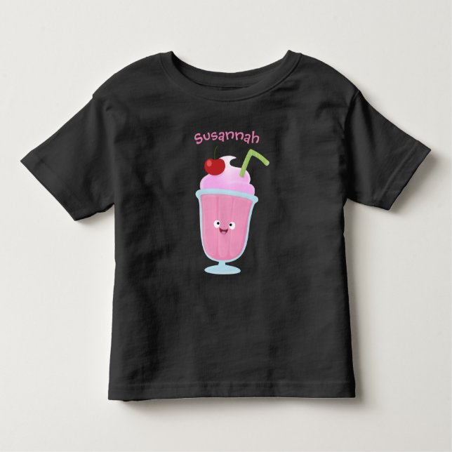 Niedlicher Erdbeereis Sundae Cartoon Kleinkind T-shirt (Vorderseite)