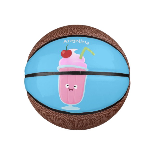 Niedlicher Erdbeereis Sundae Cartoon Mini Basketball (Vorderseite)