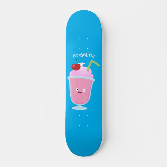 Niedlicher Erdbeereis Sundae Cartoon Skateboard (Vorne)