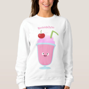 Niedlicher Erdbeereis Sundae Cartoon Sweatshirt