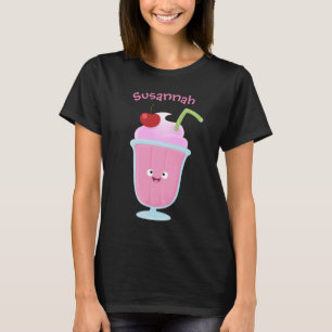 Niedlicher Erdbeereis Sundae Cartoon T-Shirt