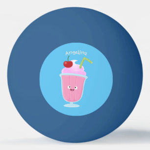 Niedlicher Erdbeereis Sundae Cartoon Tischtennisball
