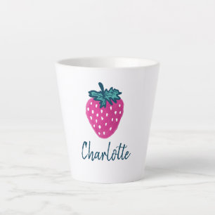 Niedlicher Erdbeerobst Individuelle Name Milchtasse