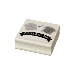 Niedlicher Erdnussbutter und Gelee Gummistempel