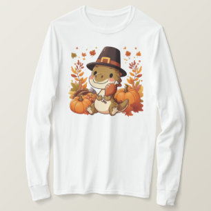 Niedlicher Erntedank Dinosaurier T-Shirt