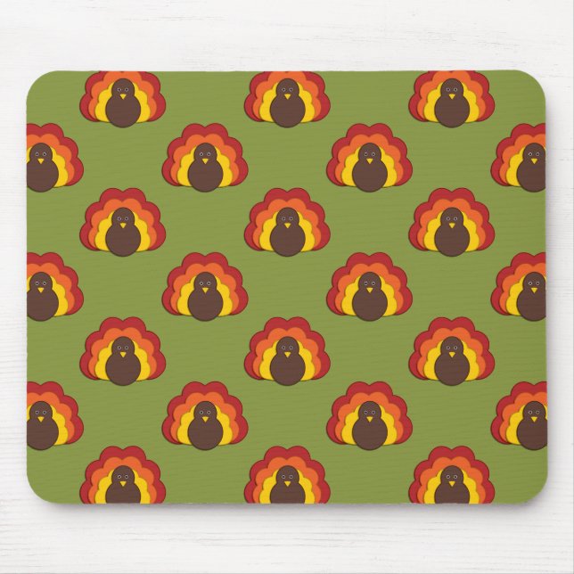Niedlicher Erntedank Fall Türkei Muster Mousepad (Vorne)