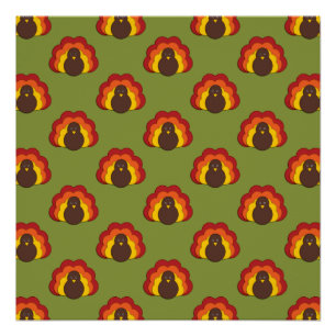 Niedlicher Erntedank Fall Türkei Muster Poster