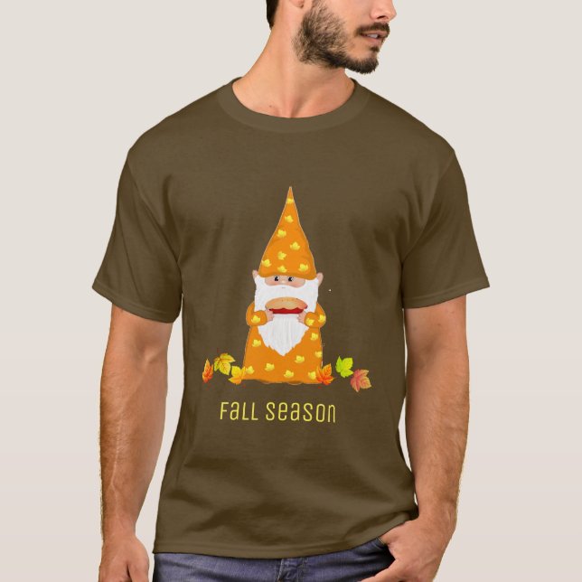 Niedlicher Erntedank Gnome & Herbstlaubs T - Shirt (Vorderseite)