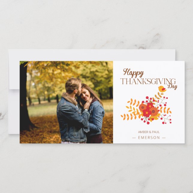 Niedlicher Erntedank Herbst mit Branchen & Vogel (Vorderseite)