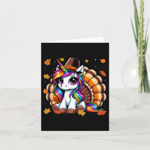 Niedlicher Erntedank Kleinkind Türkei Einhorn Mädc Karte