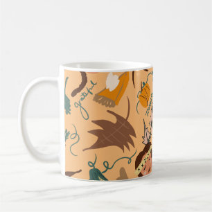 Niedlicher Erntedank Pilgrim Fall Greenery Kaffeetasse