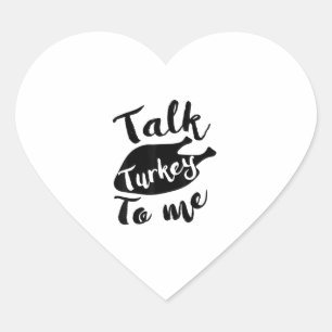 Niedlicher Erntedank sprechen Türkei mit mir Shirt Herz-Aufkleber
