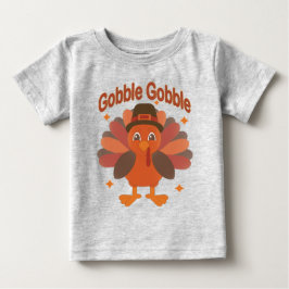 Niedlicher Erntedank Türkei Cartoon - "Globale Glo Baby T-shirt