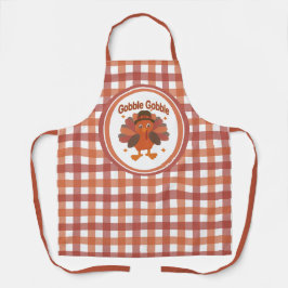 Niedlicher Erntedank Türkei Cartoon - "Globale Glo Schürze