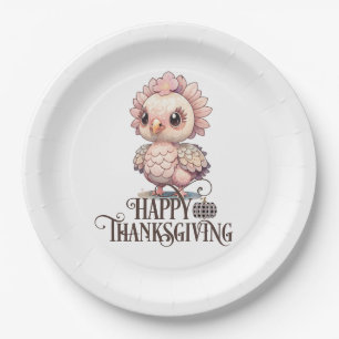 Niedlicher Erntedank Türkei Pappteller