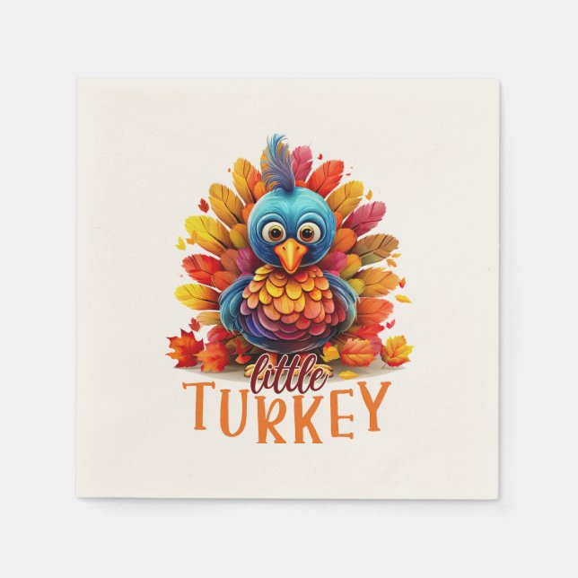 Niedlicher Erntedank Türkei Serviette (Vorderseite)