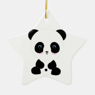 Niedlicher errötender Panda-Bär Keramikornament