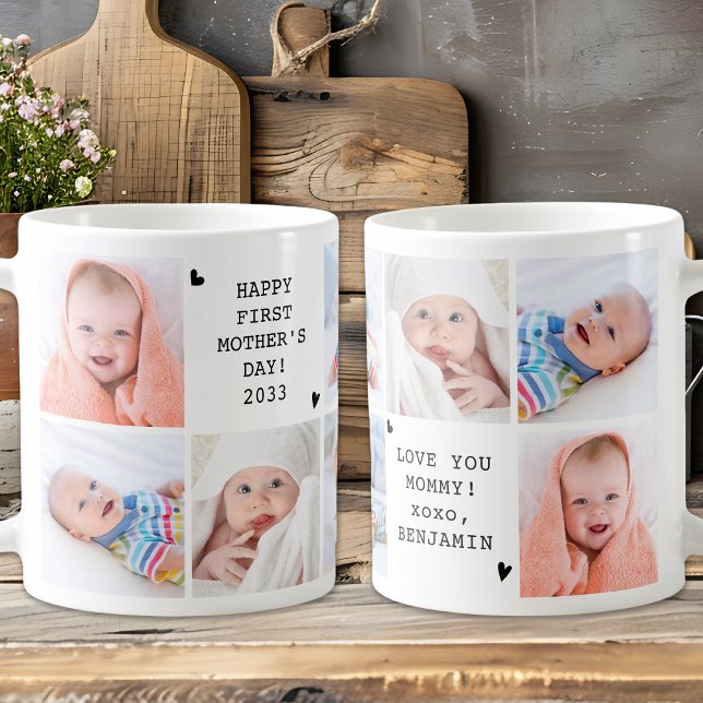 Niedlicher Erster Muttertag Personalisierte FotoCo Kaffeetasse (Von Creator hochgeladen)