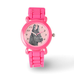 Niedlicher Eselbleistift, der einfarbige Armbanduhr