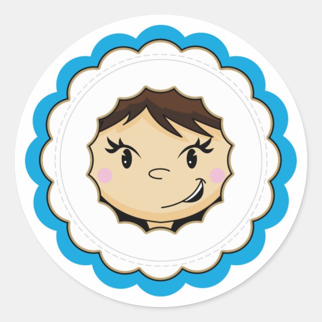 Niedlicher Eskimo-Sticker Runder Aufkleber (Vorderseite)
