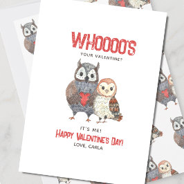 Niedlicher Eule Valentinstag Feiertagskarte