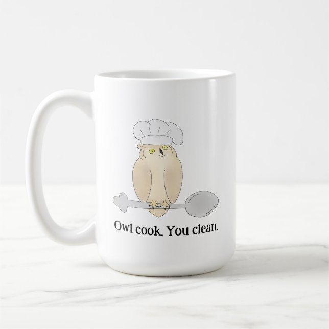 Niedlicher Eulenkoch Kaffeetasse (Links)