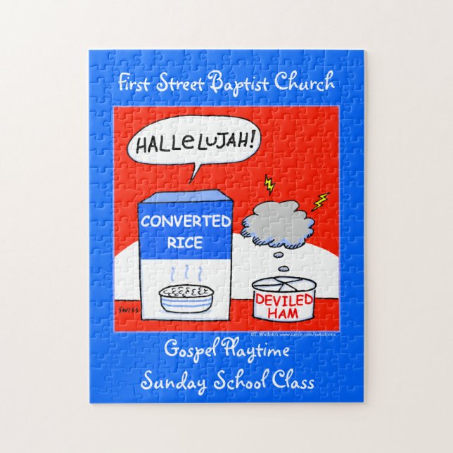 Niedlicher Evangelischer Christlicher Cartoon Kirc Puzzle (Vertikal)
