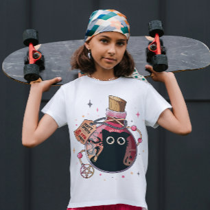 Niedlicher Evil Katzengeist gefangen in rosa Tasse T-Shirt